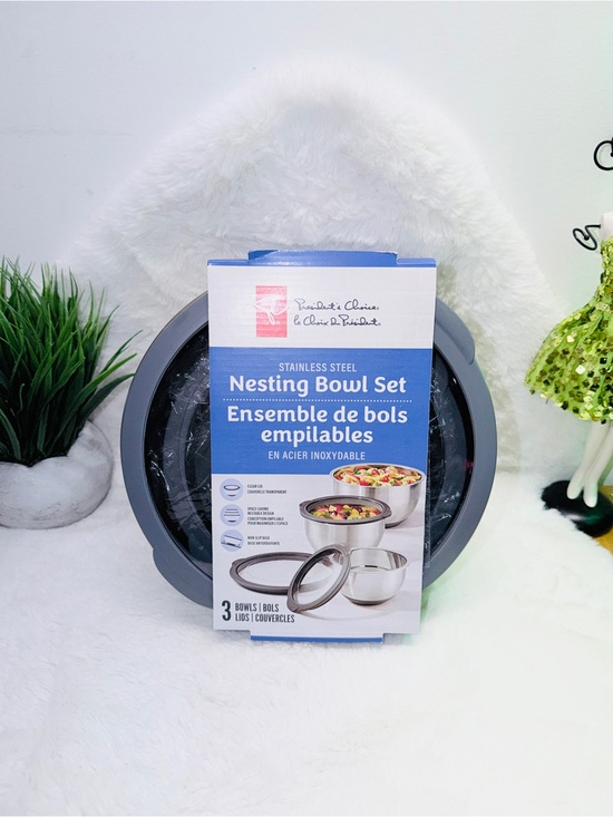 Other - NEW Stainless Steel Nesting Bowl Set - Gray